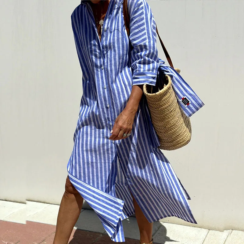 Sophie striped shirt dress